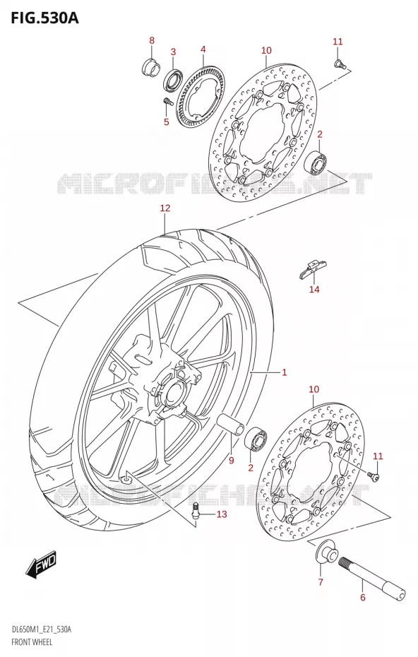 ROUE AVANT (DL650A,DL650AUE) Suzuki MOTO 650 V-STROM 2021  DL650A M1