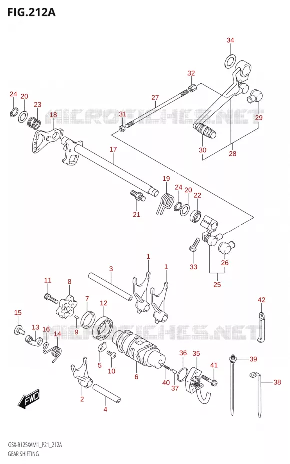 ENSEMBLE SELECTEUR DE VITESSES Suzuki MOTO 125 GSX-R 2021  GSX-R125XA M1 (P21)