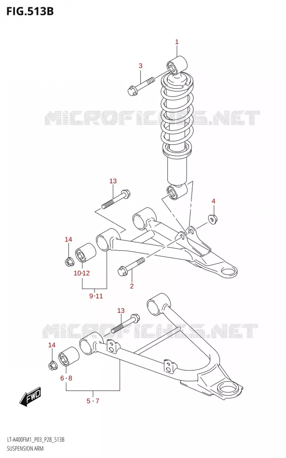 BRAS DE SUPENSION Suzuki QUAD 400 KINGQUAD 2021  LT-A400F M1 (P03)