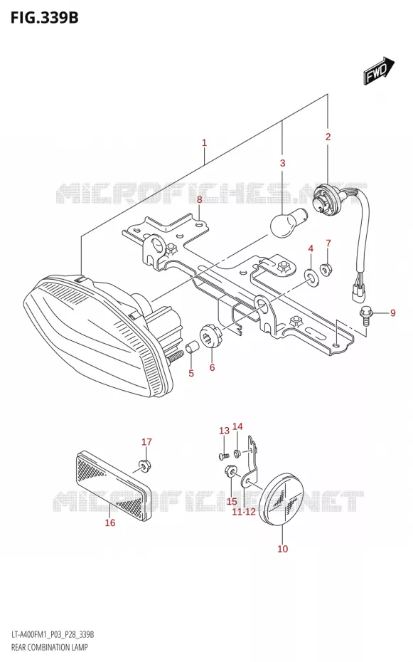 FEU ARRIERE Suzuki QUAD 400 KINGQUAD 2021  LT-A400F M1 (P03)