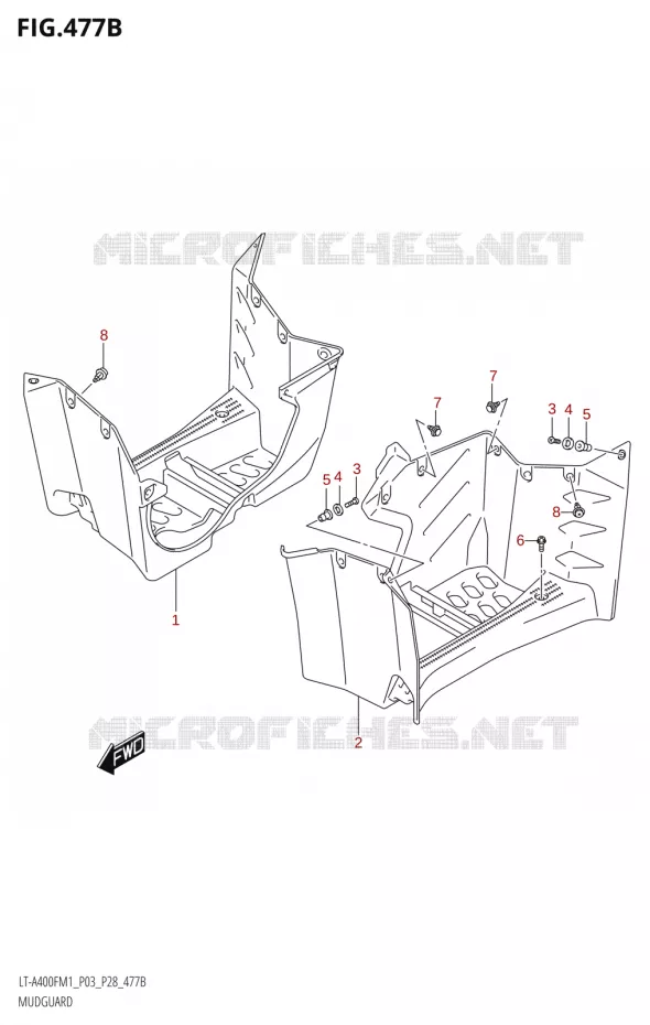 GARDE BOUE Suzuki QUAD 400 KINGQUAD 2021  LT-A400F M1 (P03)