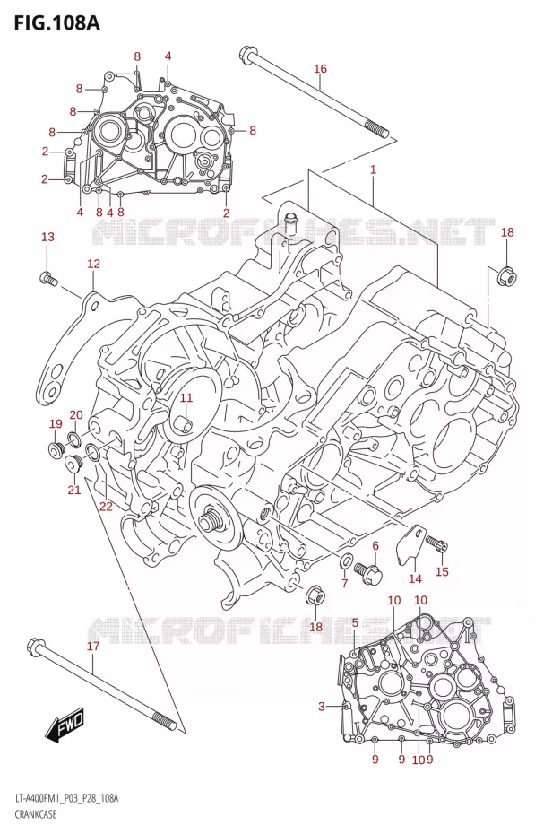 CARTERS MOTEUR Suzuki QUAD 400 KINGQUAD 2021  LT-A400F M1 (P28)