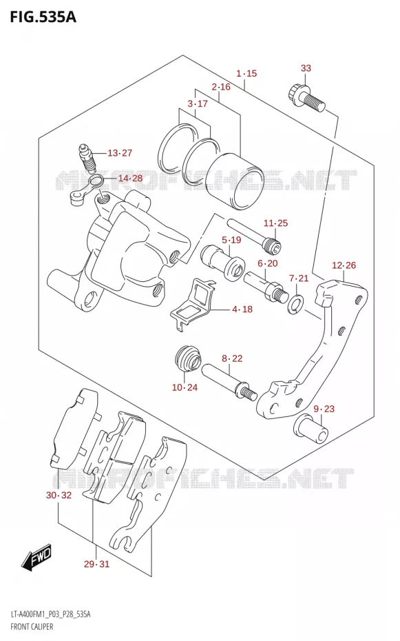 ETRIER DE FREIN AVANT Suzuki QUAD 400 KINGQUAD 2021  LT-A400F M1 (P28)