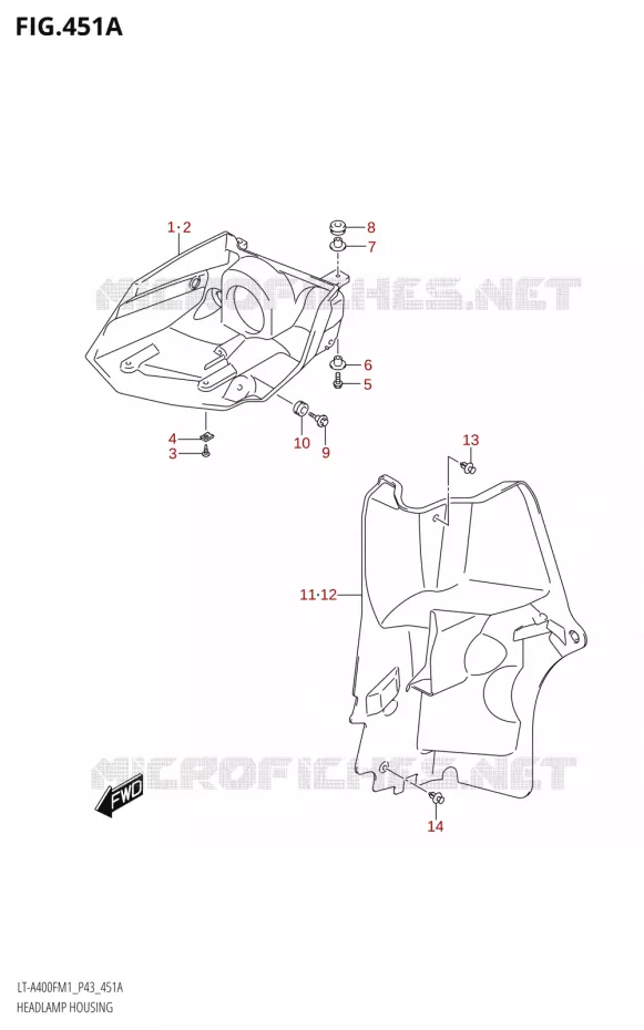 ENTOURAGE DE PHARE Suzuki QUAD 400 KINGQUAD 2021  LT-A400F M1 (P43)