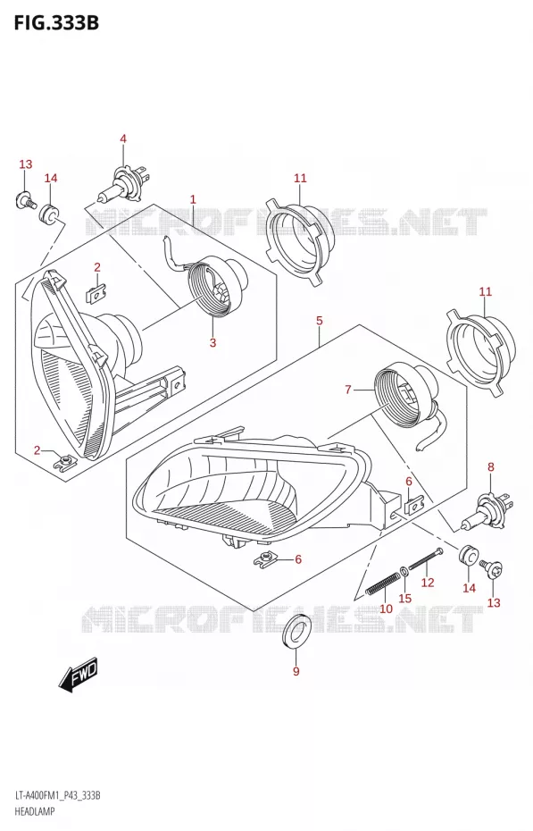 PHARE Suzuki QUAD 400 KINGQUAD 2021  LT-A400F M1 (P43)