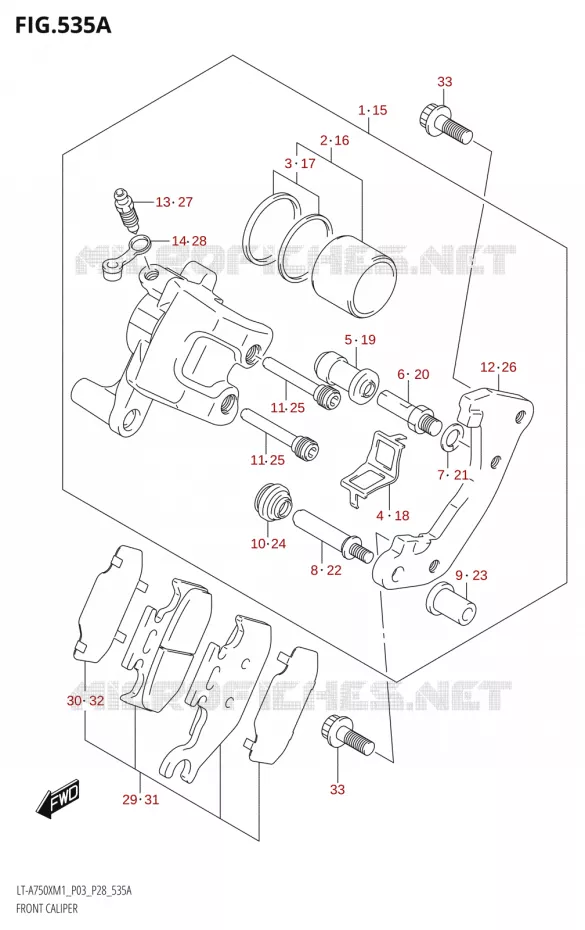 ETRIER DE FREIN AVANT Suzuki QUAD 750 KINGQUAD 2021  LT-A750X M1 (P28)