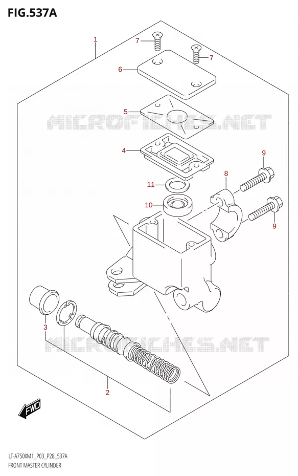 MAITRE CYLINDRE AVANT Suzuki QUAD 750 KINGQUAD 2021  LT-A750X M1 (P28)
