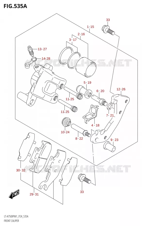 ETRIER DE FREIN AVANT Suzuki QUAD 750 KINGQUAD 2021  LT-A750XP / XPZ M1 (P24)