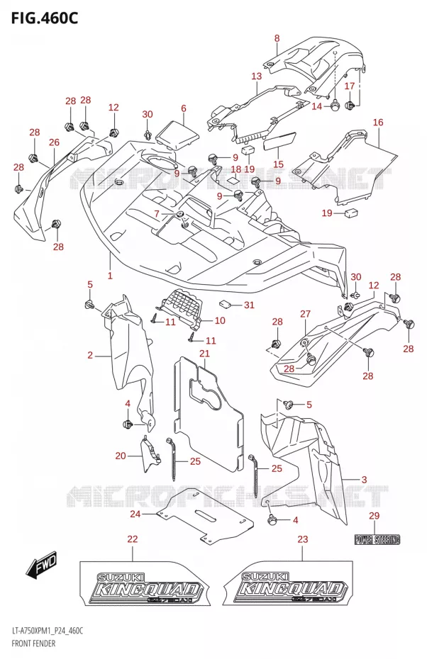 GARDE BOUE AVANTA750XP) Suzuki QUAD 750 KINGQUAD 2021  LT-A750XP / XPZ M1 (P24)