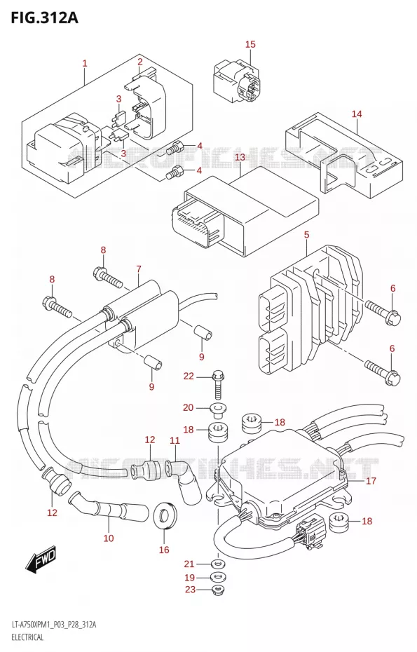PARTIE ELECTRIQUE8) Suzuki QUAD 750 KINGQUAD 2021  LT-A750XP / XPZ M1 (P28)