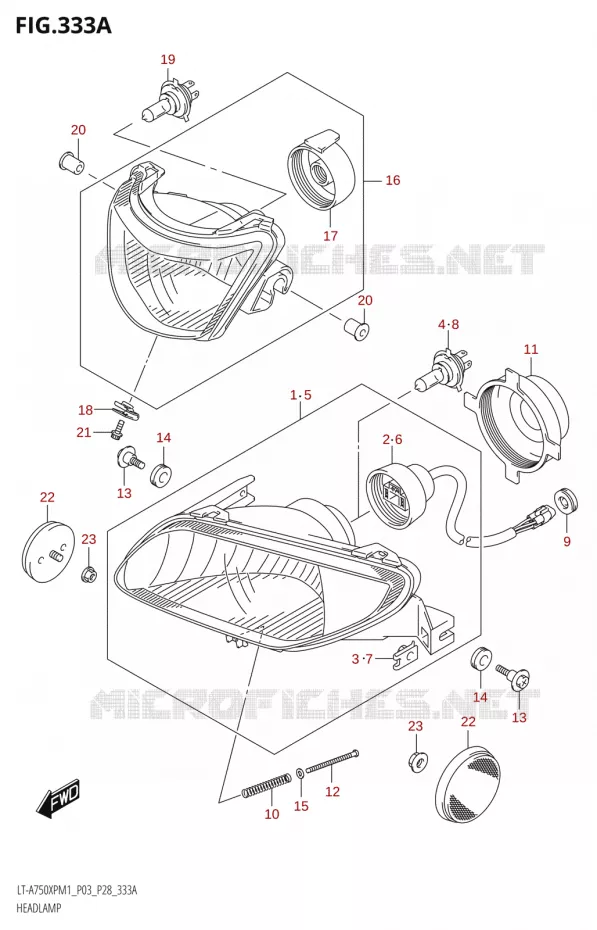 PHARE Suzuki QUAD 750 KINGQUAD 2021  LT-A750XP / XPZ M1 (P28)