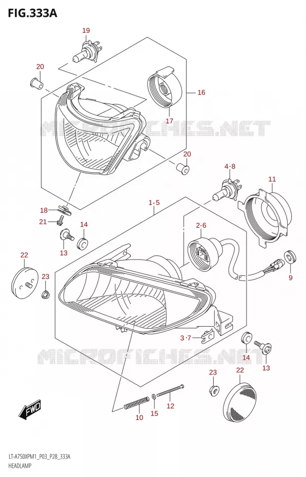 PHARE Suzuki QUAD 750 KINGQUAD 2021  LT-A750XP / XPZ M1 (P33)