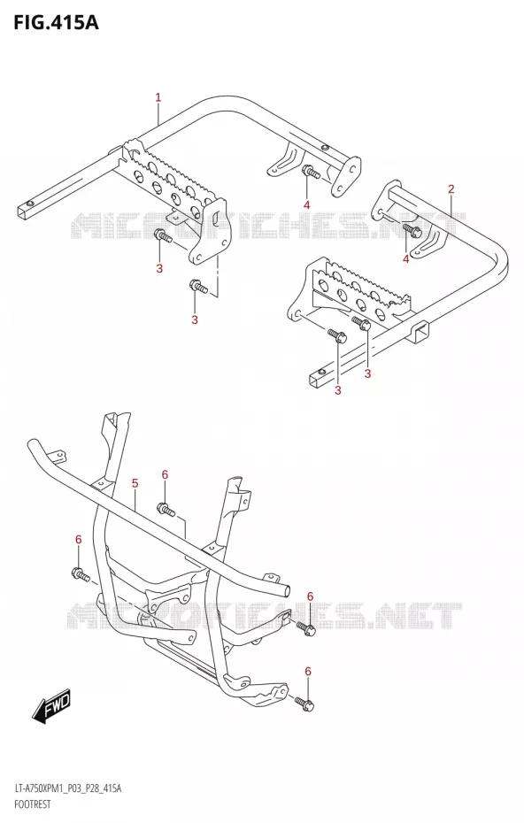 REPOSE PIEDS Suzuki QUAD 750 KINGQUAD 2021  LT-A750XP / XPZ M1 (P33)