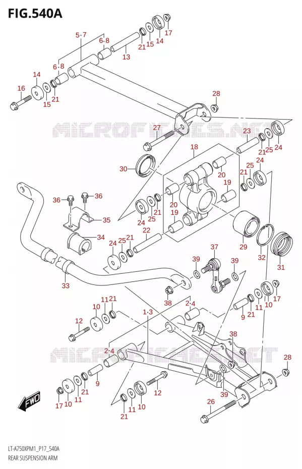 BRAS SUSPENSION ARRIERE Suzuki QUAD 750 KINGQUAD 2021  LT-A750XP / XPZ M1 (P17)