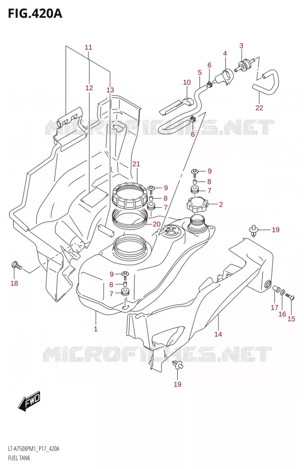 RESERVOIR D'ESSENCE Suzuki QUAD 750 KINGQUAD 2021  LT-A750XP / XPZ M1 (P17)