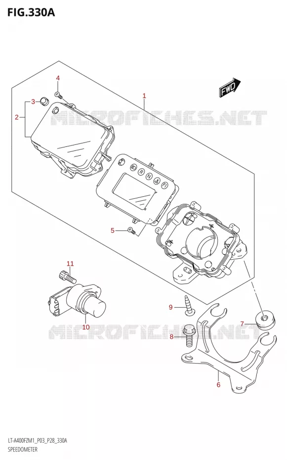 COMPTEURER (P28) Suzuki QUAD 400 KINGQUAD 2021  LT-A400FZ M1 (P03)