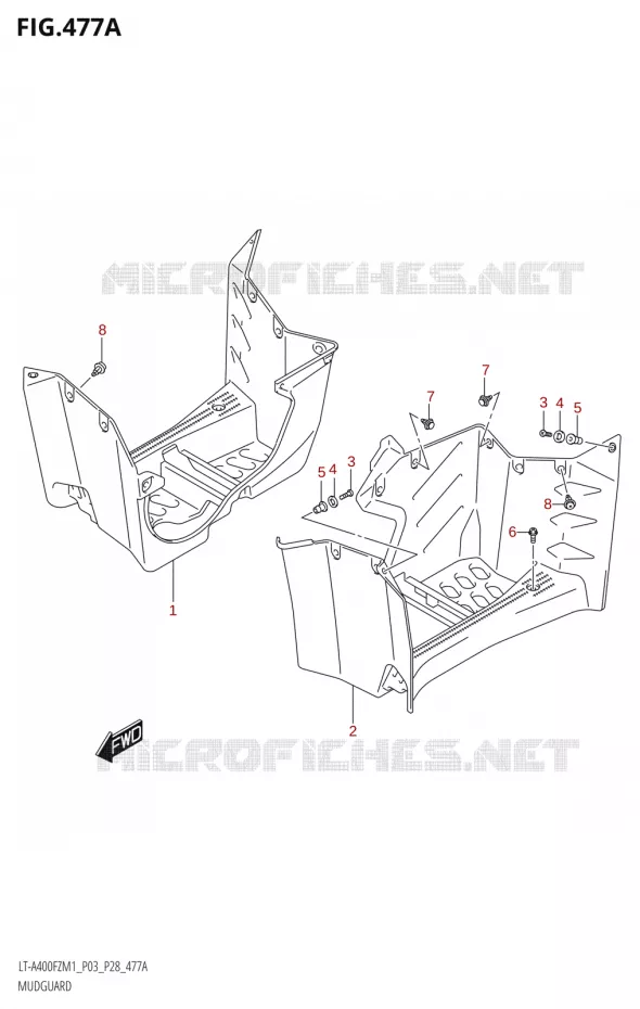 GARDE BOUE Suzuki QUAD 400 KINGQUAD 2021  LT-A400FZ M1 (P03)