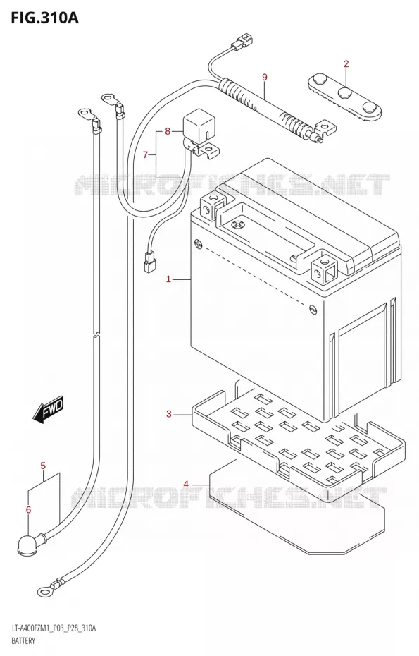 BATTERIE Suzuki QUAD 400 KINGQUAD 2021  LT-A400FZ M1 (P28)