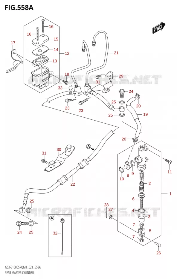 MAITRE CYLINDRE DE FREIN ARRIERE Suzuki MOTO 1000 KATANA 2021  GSX-S1000SRQ M1 (E21)