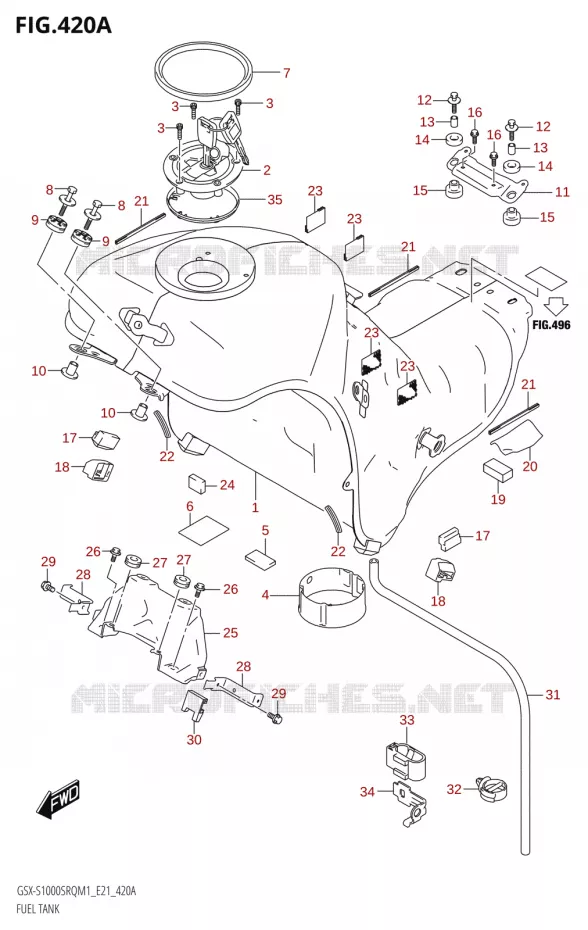 RESERVOIR D'ESSENCE Suzuki MOTO 1000 KATANA 2021  GSX-S1000SRQ M1 (E24)