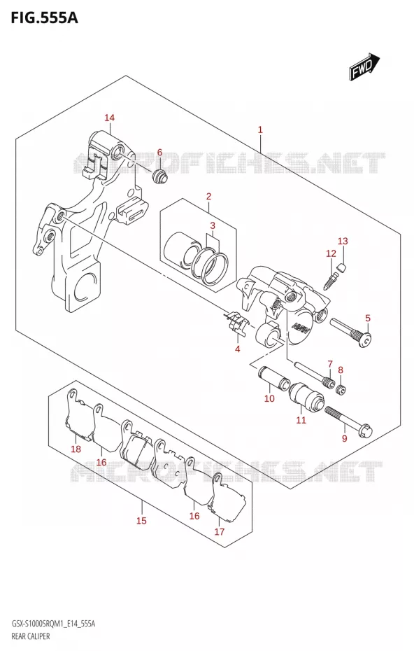 ETRIER DE FREIN ARRIERE Suzuki MOTO 1000 KATANA 2021  GSX-S1000SRQ M1 (E14)