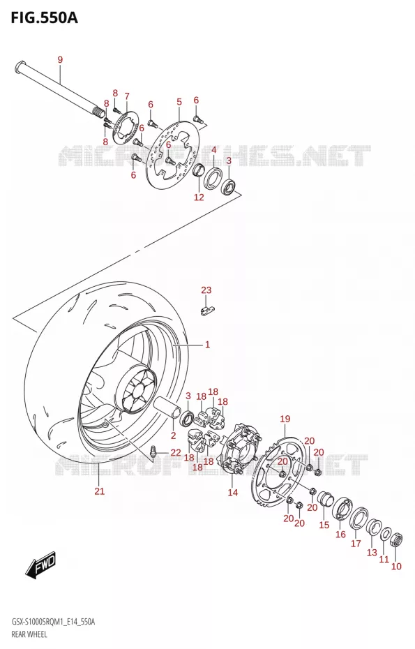 ROUE ARRIERE Suzuki MOTO 1000 KATANA 2021  GSX-S1000SRQ M1 (E14)