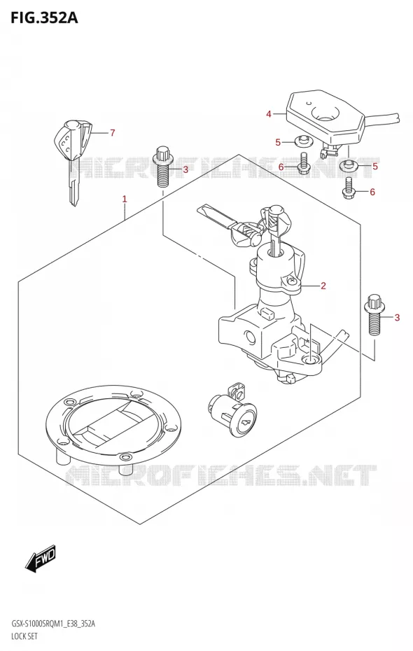 JEU DE SERRURES Suzuki MOTO 1000 KATANA 2021  GSX-S1000SRQ M1 (E38)