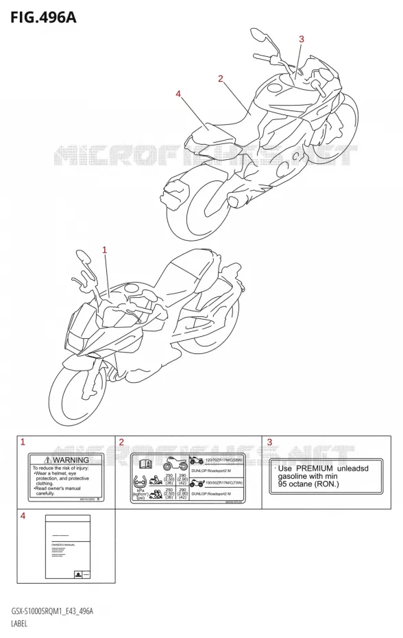 ETIQUETTE Suzuki MOTO 1000 KATANA 2021  GSX-S1000SRQ M1 (E43)