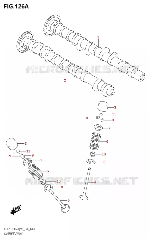 ARBRE A CAMES - SOUPAPES Suzuki MOTO 1000 KATANA 2021  GSX-S1000SRQ M1 (E76 ECE2 E17,22,39)