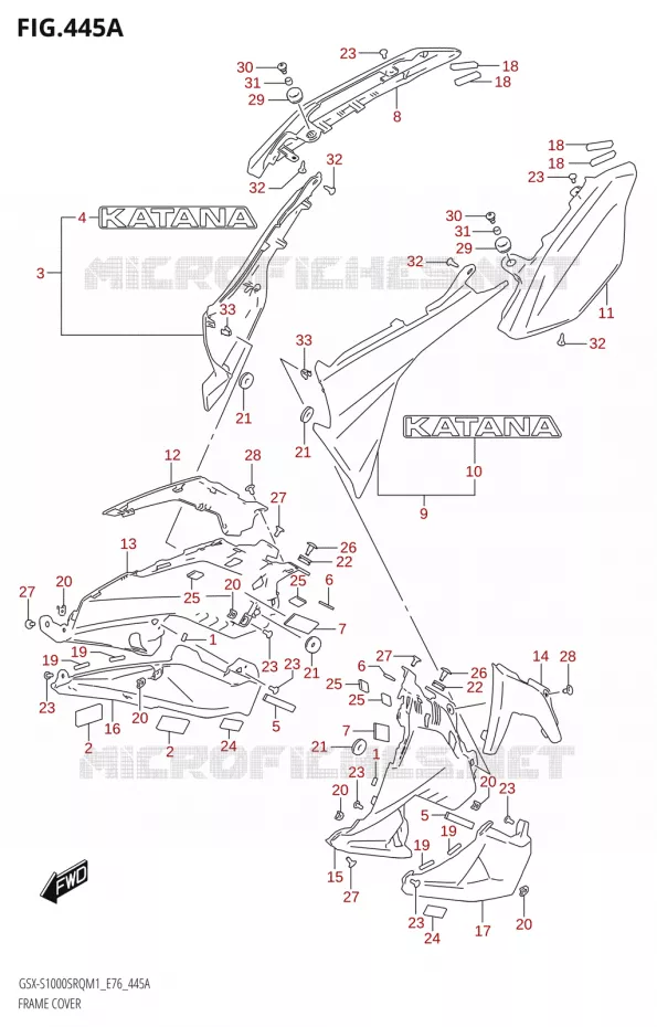 CARENAGES Suzuki MOTO 1000 KATANA 2021  GSX-S1000SRQ M1 (E76 ECE2 E17,22,39)