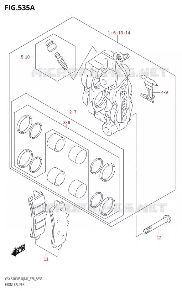 ETRIER DE FREIN AVANT Suzuki MOTO 1000 KATANA 2021  GSX-S1000SRQ M1 (E76 ECE2 E17,22,39)