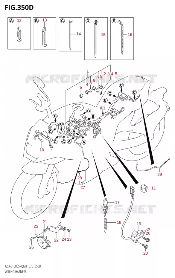 FAISCEAU ELECTRIQUE Suzuki MOTO 1000 KATANA 2021  GSX-S1000SRQ M1 (E76 ECE2 E17,22,39)