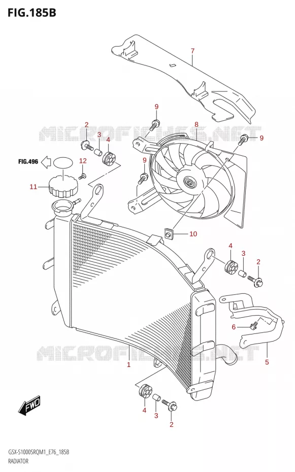 RADIATEUR Suzuki MOTO 1000 KATANA 2021  GSX-S1000SRQ M1 (E76 ECE2 E17,22,39)