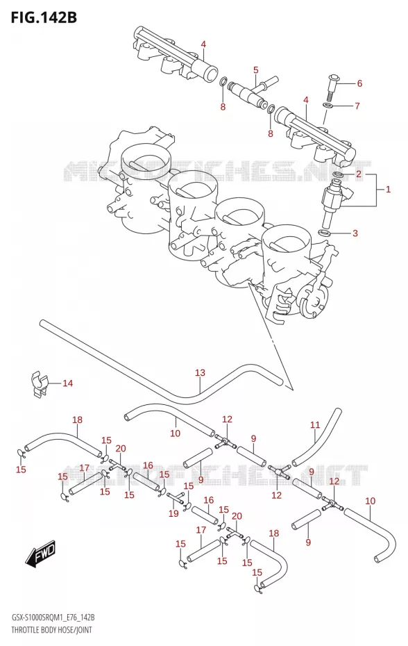 SYSTÈME D'INJECTION Suzuki MOTO 1000 KATANA 2021  GSX-S1000SRQ M1 (E76 ECE2 E17,22,39)