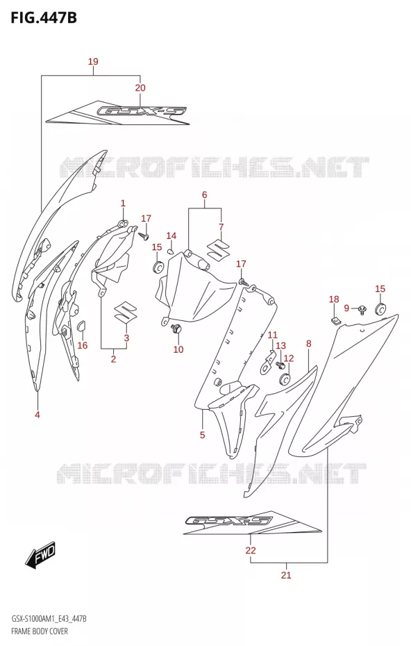 CARENAGES Suzuki MOTO 1000 GSX-S 2021  GSX-S1000A M1 /​ GSX-S1000AZ M1 (E43)