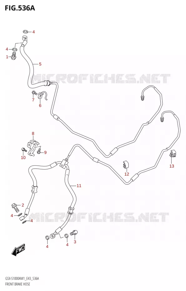 DURITE DE FREIN AVANT Suzuki MOTO 1000 GSX-S 2021  GSX-S1000A M1 /​ GSX-S1000AZ M1 (E43)