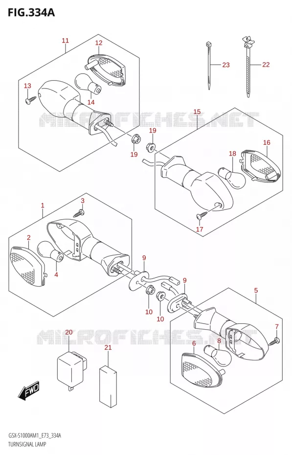 CLIGNOTANTS Suzuki MOTO 1000 GSX-S 2021  GSX-S1000A M1 /​ GSX-S1000AZ M1 (E73)