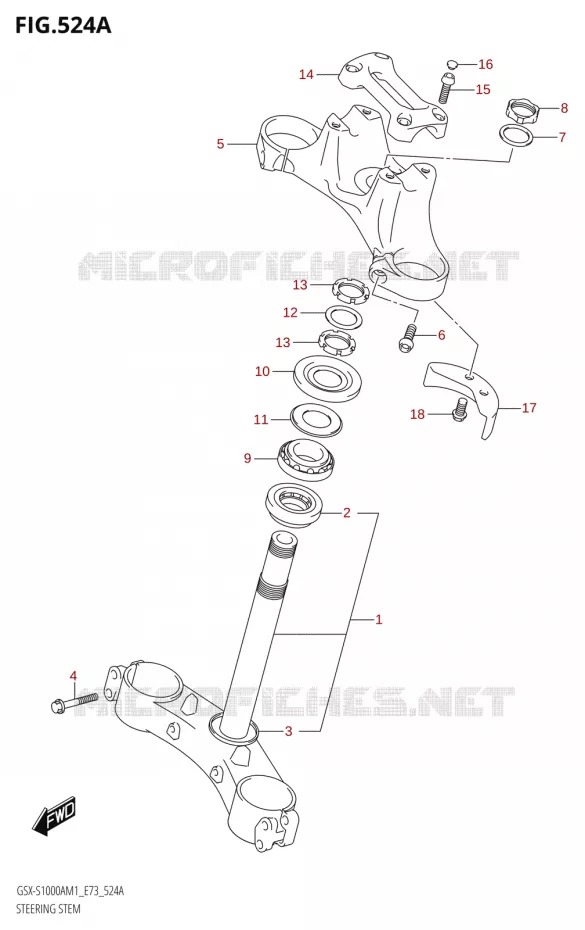 COLONNE DE DIRECTION Suzuki MOTO 1000 GSX-S 2021  GSX-S1000A M1 /​ GSX-S1000AZ M1 (E73)