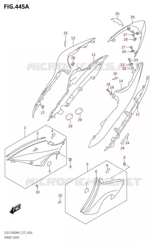CARENAGES ARRIEREX-S1000A) Suzuki MOTO 1000 GSX-S 2021  GSX-S1000A M1 /​ GSX-S1000AZ M1 (E73)