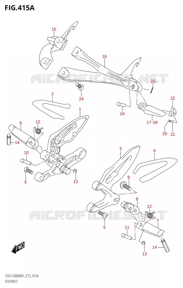 REPOSE PIED Suzuki MOTO 1000 GSX-S 2021  GSX-S1000A M1 /​ GSX-S1000AZ M1 (E73)