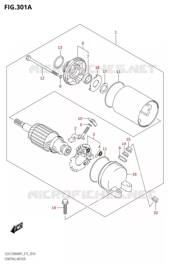 DEMARREUR Suzuki MOTO 1000 GSX-S 2021  GSX-S1000A M1 /​ GSX-S1000AZ M1 (E73)