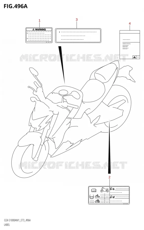 ETIQUETTE Suzuki MOTO 1000 GSX-S 2021  GSX-S1000A M1 /​ GSX-S1000AZ M1 (E73)