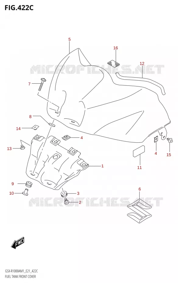 COUVRE RESERVOIR (GSX-R1000ZA,GSX-R1000RZA) Suzuki MOTO 1000 GSX-R 2021  GSX-R1000RA M1 /​ GSX-R1000RZA M1 (E21)