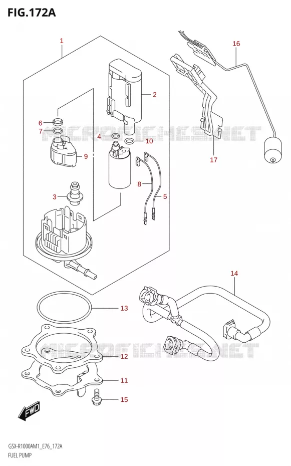 POMPE A ESSENCE Suzuki MOTO 1000 GSX-R 2021  GSX-R1000A M1 /​ GSX-R1000ZA M1  ( E76 ECE2 E17,22,39 )