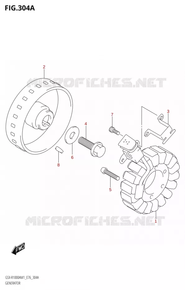 GENERATEUR Suzuki MOTO 1000 GSX-R 2021  GSX-R1000A M1 /​ GSX-R1000ZA M1  ( E76 ECE2 E17,22,39 )