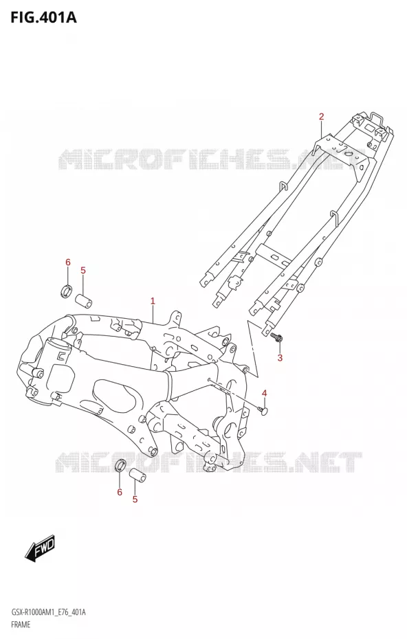 CADRE (GSX-R1000A,GSX-R1000ZA) Suzuki MOTO 1000 GSX-R 2021  GSX-R1000A M1 /​ GSX-R1000ZA M1  ( E76 ECE2 E17,22,39 )