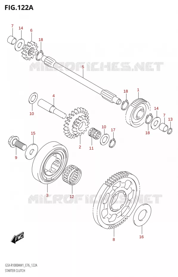 ROUE LIBRE DE DEMARREUR Suzuki MOTO 1000 GSX-R 2021  GSX-R1000A M1 /​ GSX-R1000ZA M1  ( E76 ECE2 E17,22,39 )