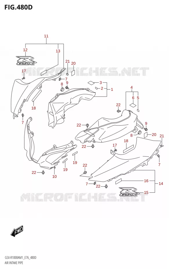 PRISE D AIR (GSX-R1000RZA) Suzuki MOTO 1000 GSX-R 2021  GSX-R1000A M1 /​ GSX-R1000ZA M1  ( E76 ECE2 E17,22,39 )