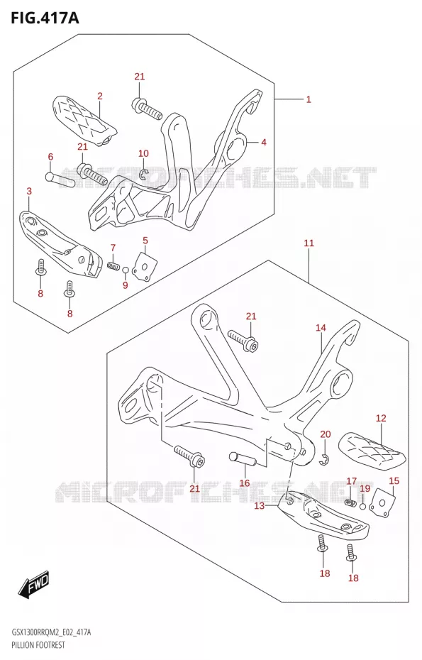 REPOSE PIED Suzuki MOTO 1300 HAYABUSA 2022  GSX1300RRQ / RRQZ M2 (E02)