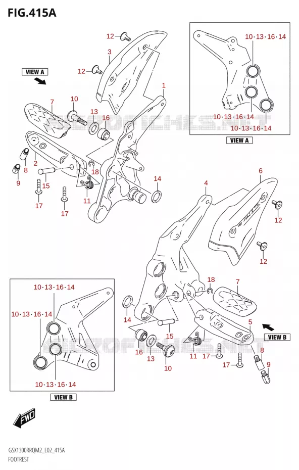 REPOSE PIEDS Suzuki MOTO 1300 HAYABUSA 2022  GSX1300RRQZ  M2 (E19)